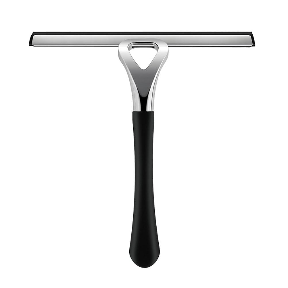 Wanym Silver Shower Squeegees For Bathroom, Stainless Steel Shower Squeegee Window Glass Wiper Silicone Scraper Cleaner Brush Self Adhesive Hook For Window Cleaning Artifact Scraping Tools,
