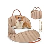 Dog Car Seat for Small & Medium Dogs, Portable Pet Car Seat for Dogs Cats Non-Slip Dog Booster Seat with a Pad & Safety Leash, Stylish Puppy Car Seat Durable Cat Car Seat Car Dog Bed, Easy to Install