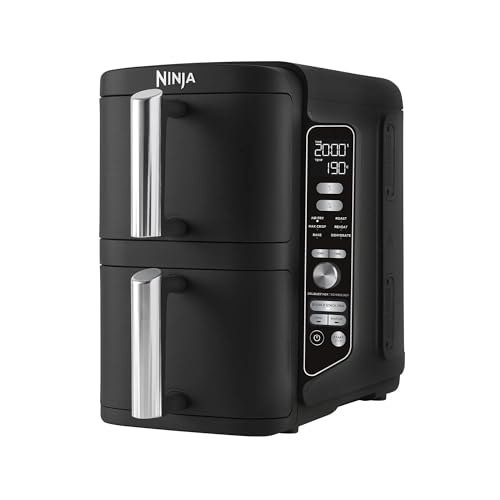 Ninja DoubleStack XXL 7.6L 2 Drawer Air Fryer, 6 Cooking Functions, Space Saving Design, 7.6L Large Capacity, SL300ANZ, Black