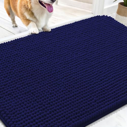 Image of OLANLY Dog Door Mat for Muddy Paws 30x20, Absorbent Chenille Mud Doormat