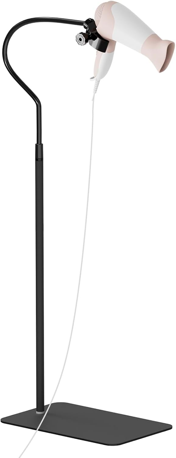 Linkidea Lazy Hair Dryer Stand, 360 Degree Rotating Blow Dryer Holder Hands-Free, Adjustable Height Hair Dryer Rack with Heavy Base for Home Salon (XL-160cm)