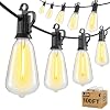 Brightown Outdoor String Lights Patio Lights, 100FT ST38 Shatterproof Dimmable Waterproof Connectable LED Christmas Lights, Hanging Outside Light for Backyard, Porch, Deck, Balcony, Garden, Home Decor