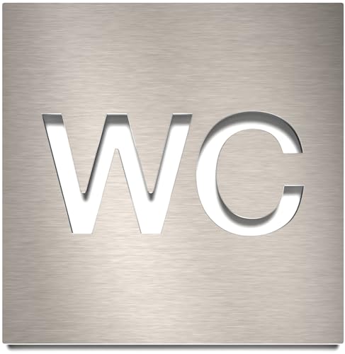 Edelstahl WC-Schild - selbstklebend & pflegeleicht - Design Toiletten-Schild W-01-E