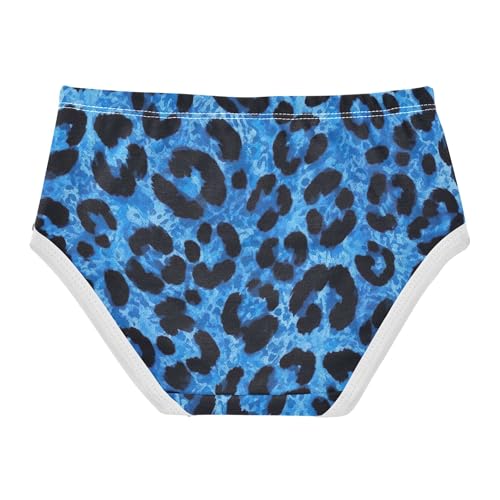 Abstract Blue Black Leopard Panties Little Girl Toddler Girls Underwear Cotton Cartoon Kids Briefs Undies 2t2