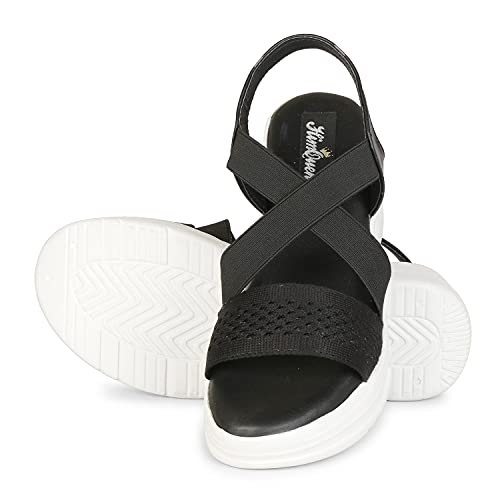 Image of Stylish Girl's High Heel Criss Cross Chunky Sole Casual Fashion Wedges Sandal For Women /Girls Ankle Strep Sandal