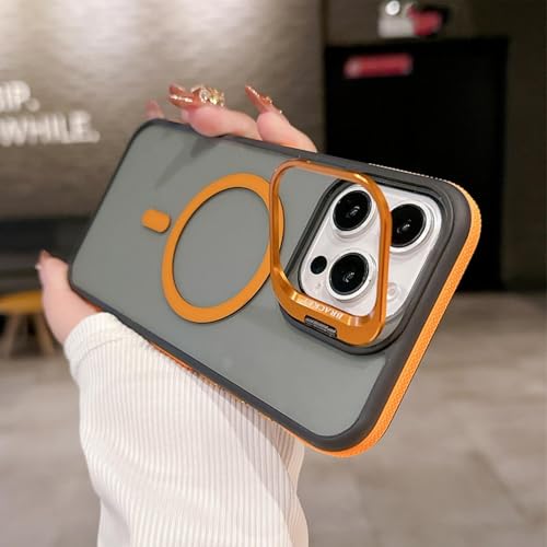 Coque iPhone 16 Pro Max antichoc idéale pour vos vidéos avec son support orange