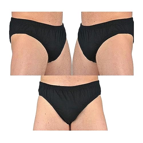 Brooklyn - Slip da uomo, taglia grande, taglie forti, confezione da 3 pezzi, colore: nero Nero XXL