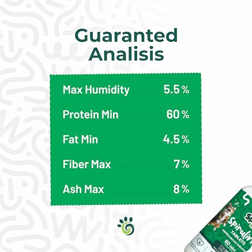 Image of Spirulina Tablets for Dogs & Cats, Plant-Based Microalgae Pet Supplement, Easy Daily Tablet Format, Supports Daily Wellness + Skin & Coat, 60 Count