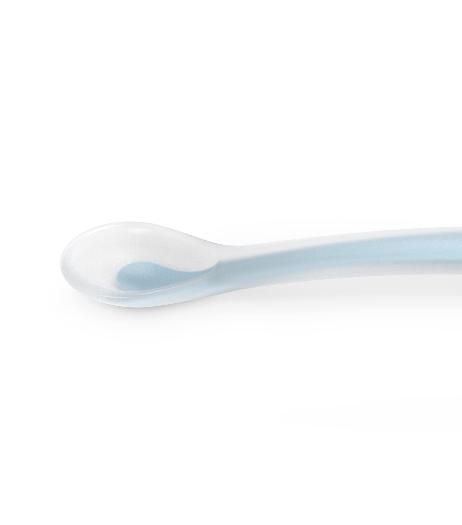 Suavinex, Cuchara de Silicona para Bebés +4 Meses, Cuchara de Aprendizaje, Suave y Blanda, para Encías Sensibles, con Mango Largo, Apta para Lavavajillas, Colour Essence Azul — view 3