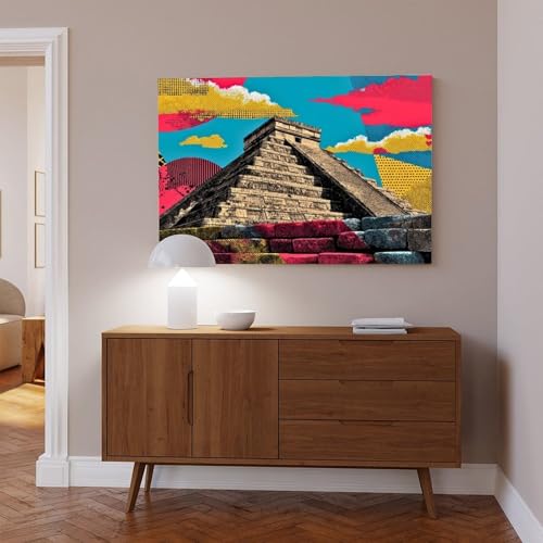 Poster pyramide maya abstrait pour égayer un bureau terne 40x61cm - 6