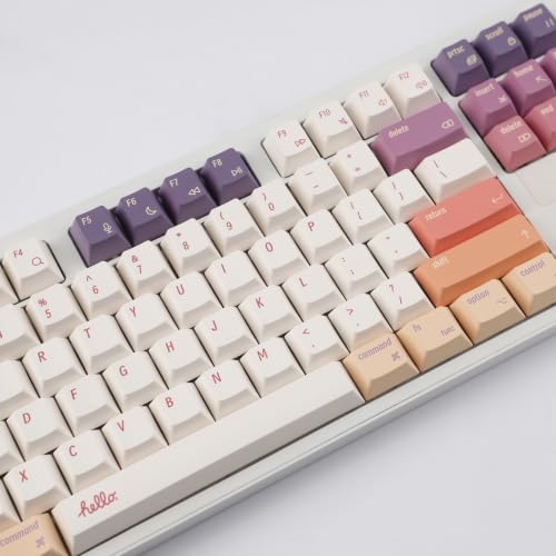 Image of YMDK 136 Smoke Cloud Keycaps Dual OS Compatible Dye-Sub Thick PBT Cherry Profile Key Caps for 61 64 68 75 87 96 104 108 MX Mechanical Keyboard (Smoke Cloud Dual System 136)