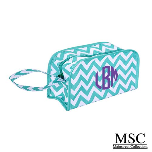 Mainstreet Teal Chevron Kentucky Dopp Kit Toiletries Travel Bag Case