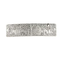 Dreamtimes Hair Clip Large Hand Crafted Metal Barrette French Hair Clip Vintage Retro Forest Moon Protection Hairpin Womens Girls fashion Hair Accessories Gift SILVER
