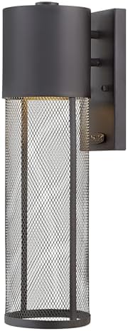 Hinkley Aria Contemporary Modern One Light Medium Outdoor Wall Mount, Black