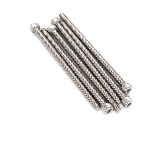 binifiMux 10pcs M4 x 120mm - 0.7mm Pitch Extra Long Hex Socket Cap Bolts Screws 304 Stainless Steel