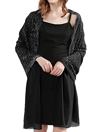 BANETTETA Shine Bright Like a Diamond Chiffon Sparkly Rhinestone Shawls and Wraps for Evening Dresses Weddings3