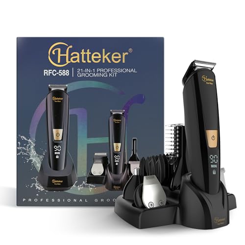 Hatteker Máquina de barbear corporal masculina depiladora corporal homem aparador de barba homem 6 em 1 base de recarga USB impermeável para Axilas, peito, pernas e zonas íntimas