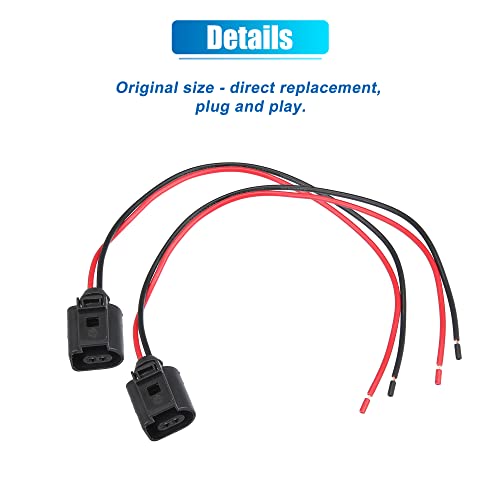 X AUTOHAUX 2 Stücke Kabelbaumstecker 2-poliger Zopfstecker Verdrahtungsadapter 1J0973702 für Volkswagen Jetta 2005-2014
