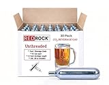 RedRock Unthreaded 16 Gram CO2 Cartridges, 30 Pack Food Grade Beverage Beer Keg Cartridge Chargers