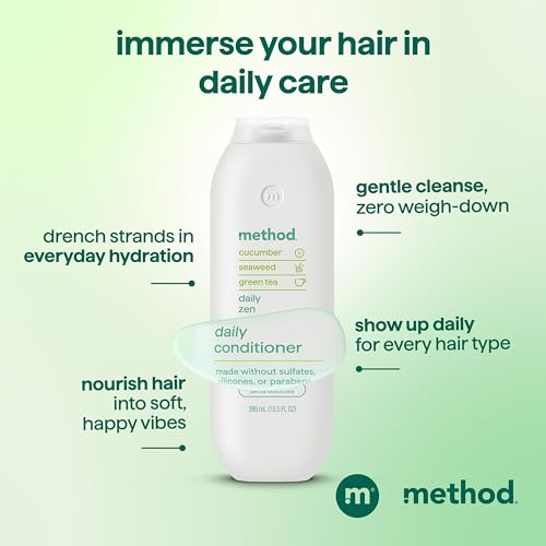 Image of Method Daily Zen Conditioner - Nourishes & Hydrates, Safe for Color-Treated Hair - Sulfate free, Paraben free & Silicone Free - 13.5 oz, Pack of 3