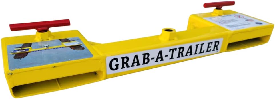 Grab-A-Trailer Forklift Hitch Attachment. Dual Pallet Fork Tow Adapter for Skid Steers and Forklifts with 500lb Tongue Weight Capacity, USA-Made. (Fits 1" Shank Tow Ball)