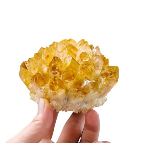 Citrine Crystal Cluster Large Quartz Crystal Formation- Large Yellow Crystal for Positive Energy Authentic Citrine Stone - Citrine Stone Crystal Clusters for Healing