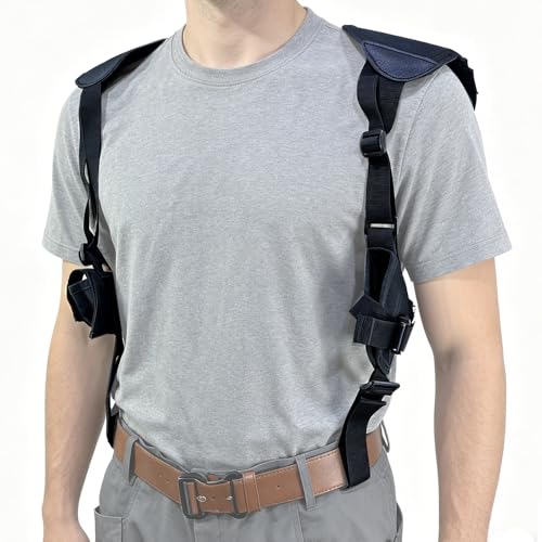 Depring Revolver Shoulder Holster Adjustable Gun Holster with Speedloader Holder for J Frame Snub Nose 2' Revolvers .22 .38 .357 LCR S&W Airweight Bodyguard Rossi Charter Arms