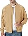 TBMPOY Men's Lightweight Bomber Jackets Light Windbreaker Casual Stylish Fall Golf Zip Up Fashion Dress Business Varsity Light Camel XXL
