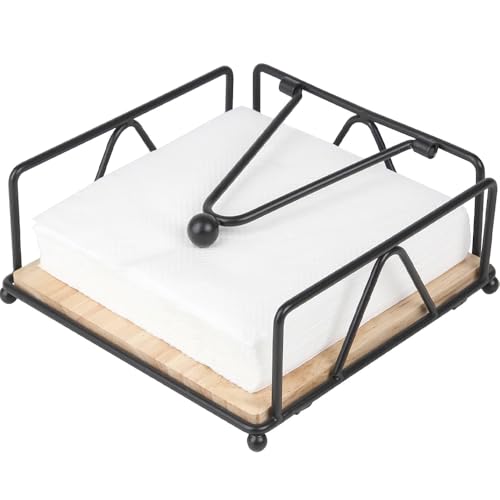 Porte-serviettes en métal noir - Distributeur de serviettes en papier - Étanche et résistant à la rouille - Pour cuisine, restaurant, bar