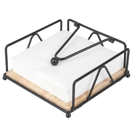 Portatovaglioli nero in metallo, portatovaglioli, porta tovaglioli, porta tovaglioli di carta, impermeabile e antiruggine, dispenser per fazzoletti da cucina e ristoranti