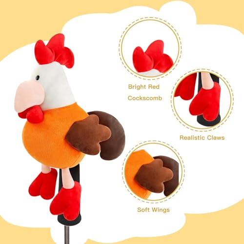 RLOMUTE Schlägerkopfhüllen Golf Headcover schlägerhauben Golf putterhaube Driver lustiges Geschenk für Frauen männer Golfer golfschläger-holzkopfhauben für Driver/Fairway(1.F) - Huhn
