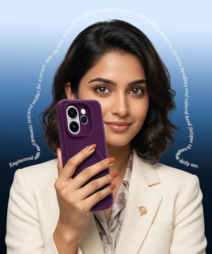 Image of WOW IMAGINE Back Case Cover for Oppo Reno 15 Pro 5G |15 Pro Mini 5G | Soft Matte Silicone Case| Slim Fit & Shockproof | Camera Protection Bumper Cover (Purple)