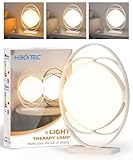 HIBOITEC Light Therapy Lamp - 10000 Lux UV-Free Sun Light With 3 Color Temperature, 5 Adjustable Brightness, Timer & Memory Function - Happy Mood Light for Office Home, White