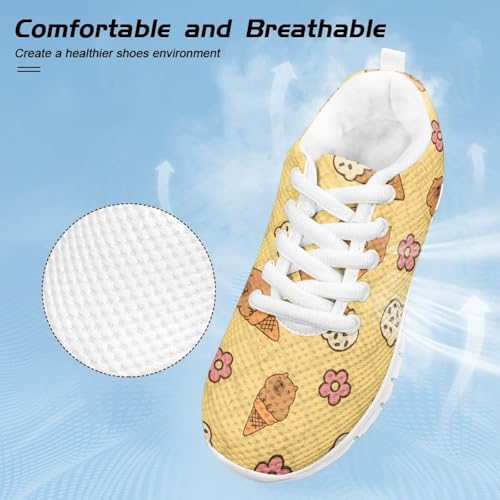 Forchrinse Running Shoes for Girls Boys Breathable Mesh Lace Up Walking Sneakers Lightweight Slip On Tennis Footwear4