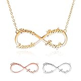 Collar con Nombre Personalizado - Collar Infinito Plata 925 Mejores Amigas Collares- Collares Mujer & Hombres -2,3,4 Entonces