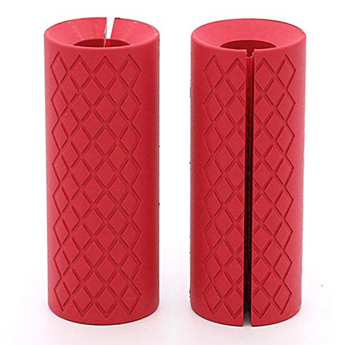 1 Paar Hantelgriffe aus Silikon für Hanteln, Gewichtsstangen, Abrollseile, Wasserkocherbälle, Klimmzugstangen, rot