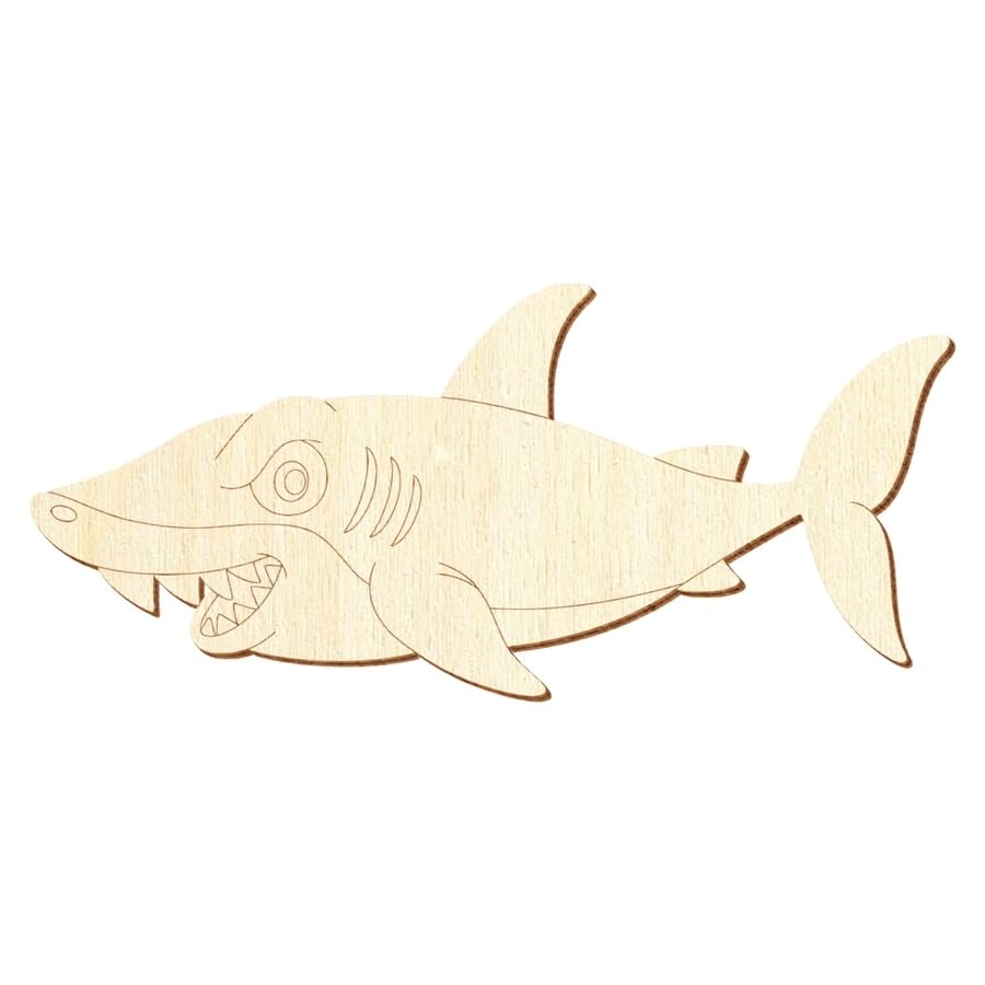 Holz Hai V2 - Deko Basteln 5-50cm, Pack mit:10 Stück, Breite:10cm breit