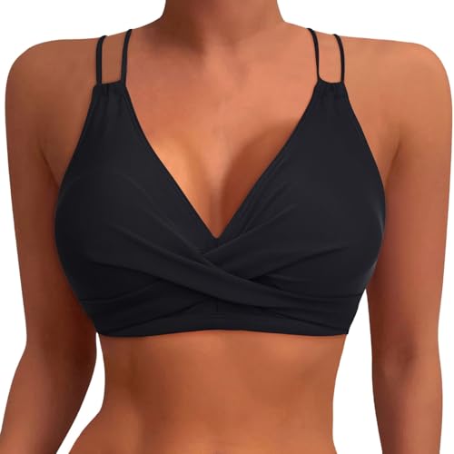 Ensemble Bikini Bandeau Femme Maillot De Bain Bikini Sexy Triangle Attaches Confortable Deux Pièces Gainant Ventre Rembourré Maillots Amincissant Danse Sensuel à Franges Bretelles Équipe Soutien-Gorge