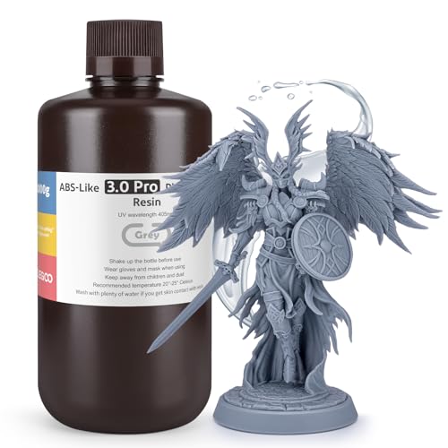 Image of ELEGOO ABS-Like Resin 3.0 Pro, 3D Printer Resin with Low Viscosity and High Precision, 405nm Rapid UV-Curing Photopolymer Resin, 3D Resin for LCD /DLP 3D Printing, Grey 1000G