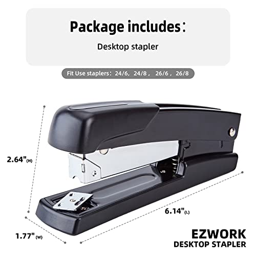 Ezwork Stapler, 20-50 Sheets Capacity With Staples And Staple Remover Set, Desk Stapler Office Staplers (Black-1, 50 Sheet) #TOP5