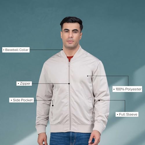 Image of Red Tape Men Polyester Baseball Collar Standard Length Jacket | Stylish, Cozy And Comfortable