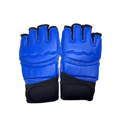 kowaku MMA Gloves Sparring Kickboxing Gloves Comfortable Wear Resistant Open Palms Punch Bag Martial Arts Gloves for Taekwondo Sanda, Blue S