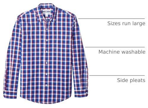 Image of Amazon Essentials Men's Regular-Fit Long-Sleeve Casual Poplin Shirt, Button Front, Business Casual, Collared