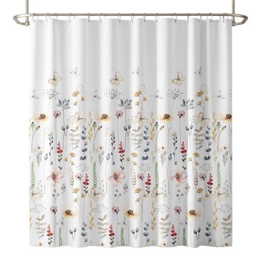 Image of Sassoon Birch Wood Printed Shower Curtain with Hooks- 1Pc - Polyester Fabric