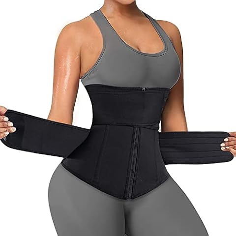 KUMAYES Damen Bauchweggürtel Schwitzgürtel Fitness Sauna Korsett gürtel Taillenformer Sport Verstellbarer Stark Formend Kosett Cover