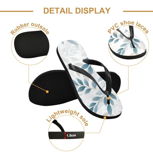 Green Leaves Beach Summer Casual Flip Flop Sandals Non-Slip Quick Dry for Women Men 214B29202
