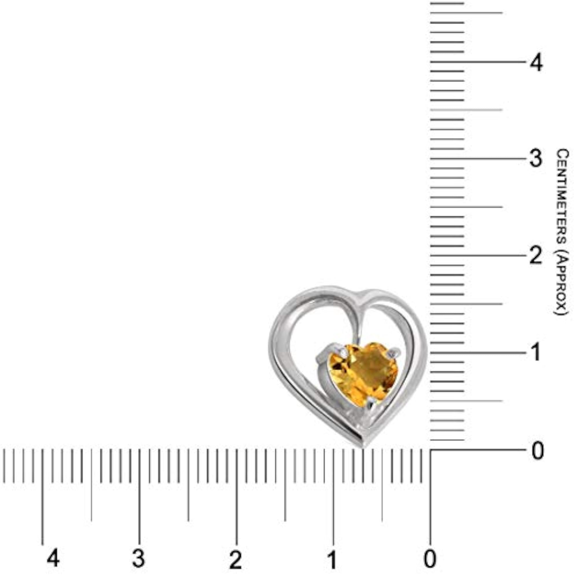 Girls' Heart Shape Golden Topaz & Sterling Silver Pendant