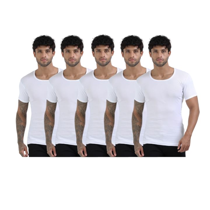 Image of Crystal Men's Cotton Rib Half Sleeve Vest (Multipack)