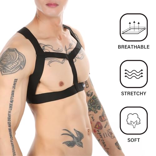 Mens Harness Belt Nylon Elastic Body Shoulder Strap Sexy Halter Club Wear Cosplay Costume4