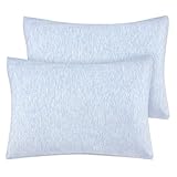 Organic Cotton Toddler Pillowcase/Travel Pillowcase Pack of 2 Set 13x18 Inches with Envelope Closure - Hypoallergenic, Soft & Breathable Baby Pillow Case Cover Solid Blue